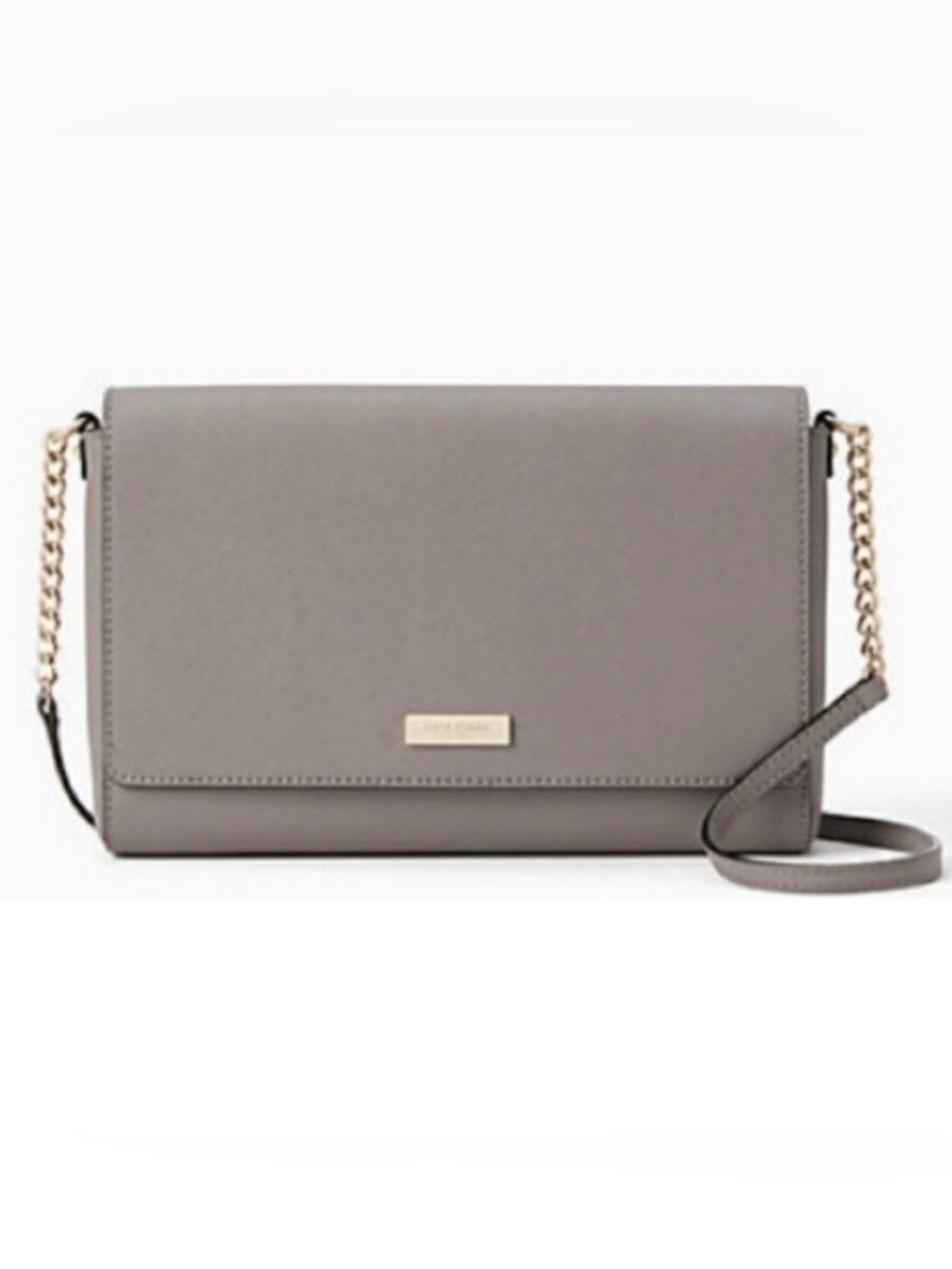 KATE SPADE♠️New York "Alek" TIDEN PLACE🩶CLIFF GREY🩶SAFFIANO LEATHER BAG🌟EUC🌟